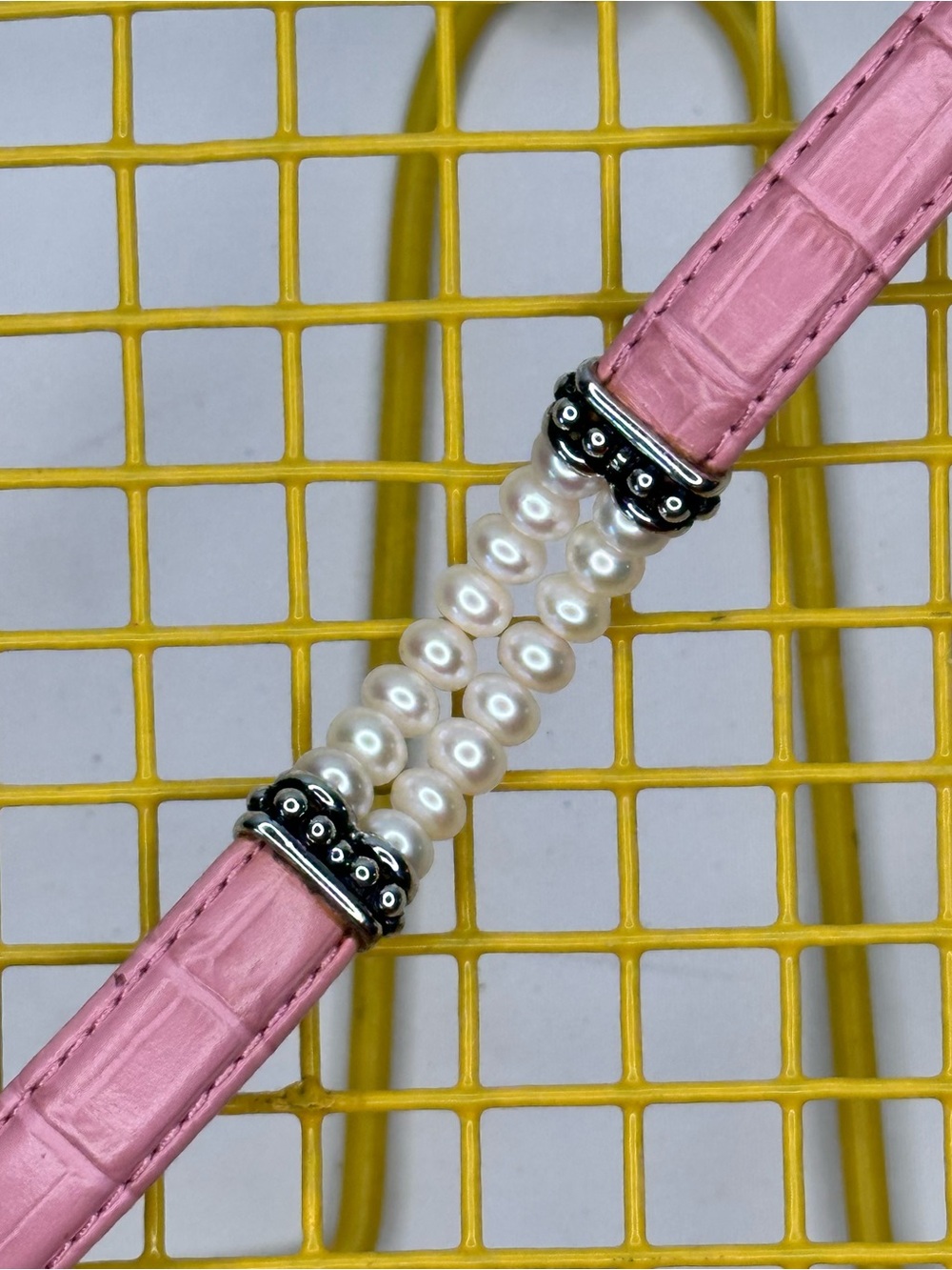Honora Freshwater Pearl, Sterling Silver, & Crocodile Embossed Leather Bracelet